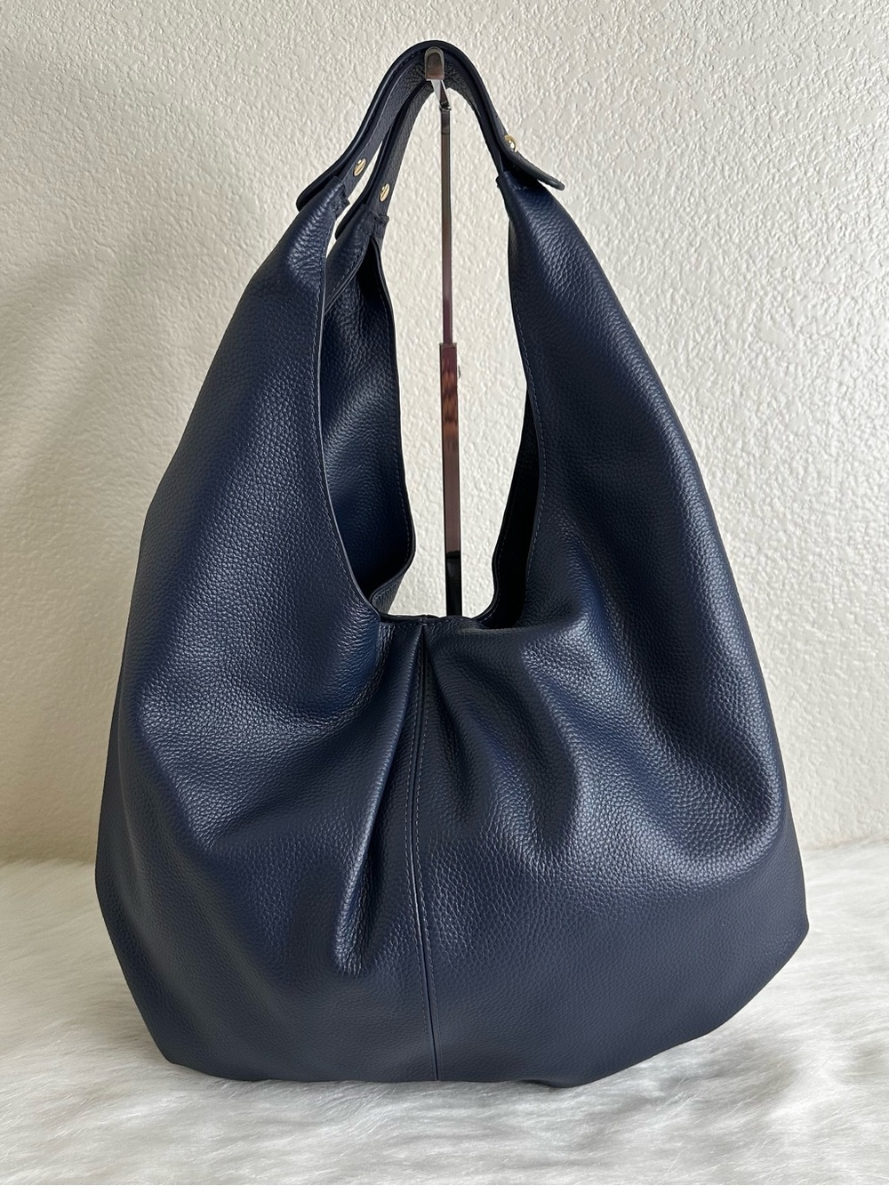 NWOT Laggo 100% Genuine Leather Navy Blue Hobo Shoulder Bag